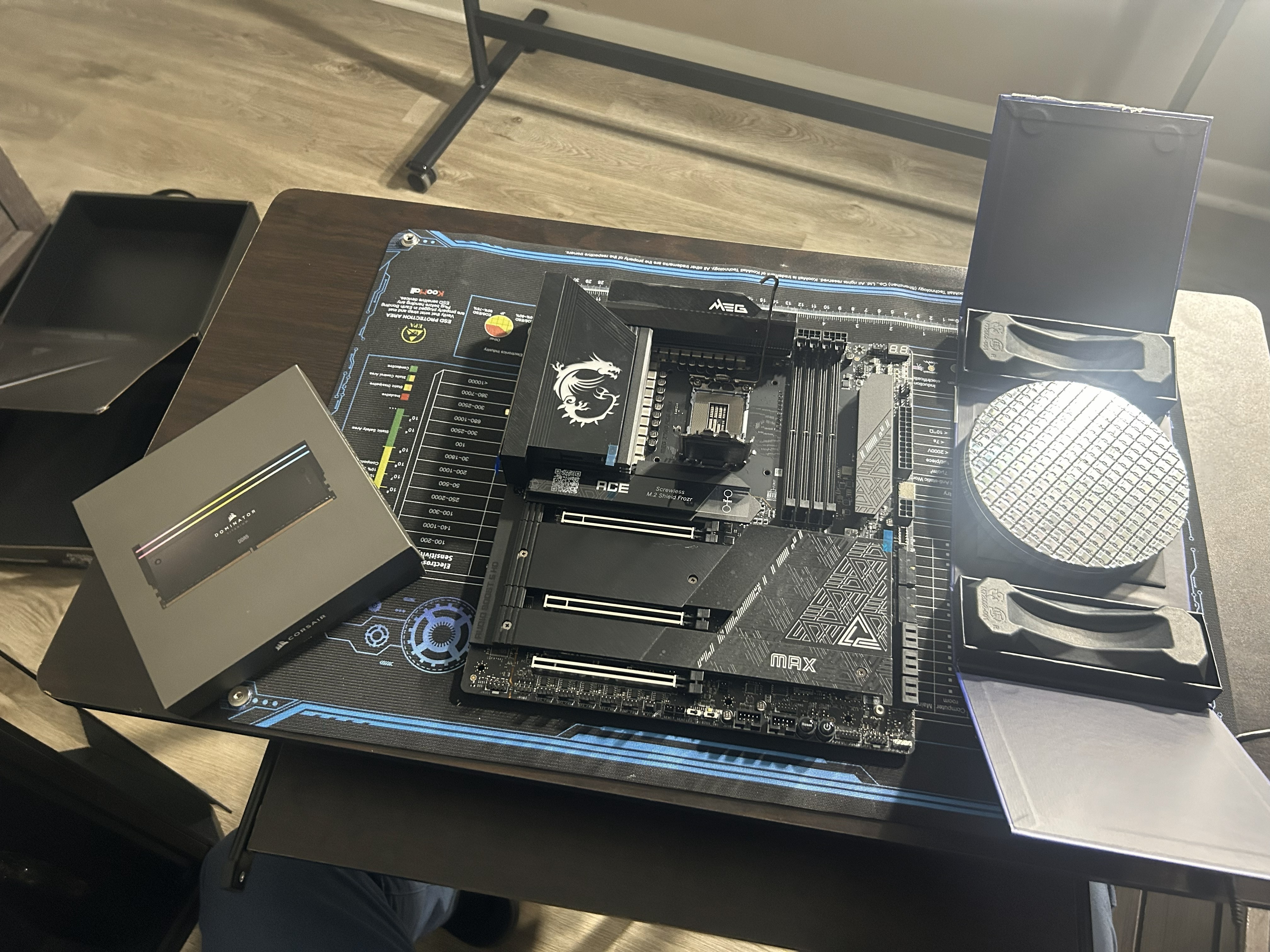 Final workstation build powered on