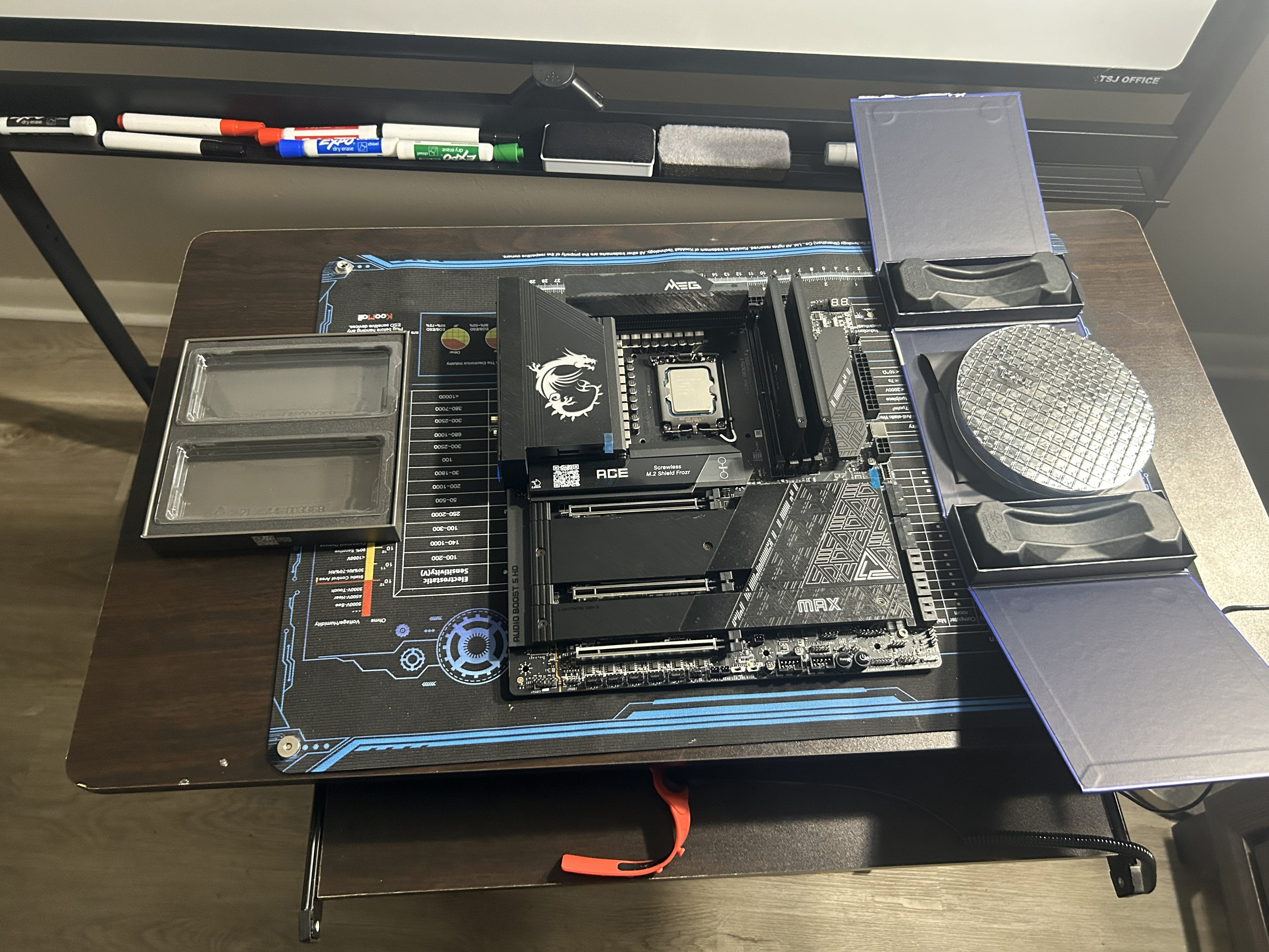 Final workstation build powered on